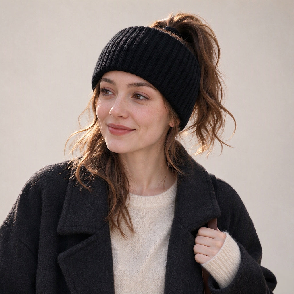 Wide Ribbed Knit Sports Headband