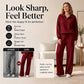 🖤Black Friday Sale:50% OFF🖤 ☁️ Women's Half-Zip Lapel Top and Wide-Leg Pants Set