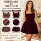 ✨ Women's Square Neck Sleeveless Velvet Dress – Flattering Fitted Waist, Feminine A-Line Flared Skirt & Soft, Luxurious Texture for a Beautifully Chic Look from Date Nights to Special Occasions! 💕
