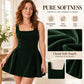 ✨ Women's Square Neck Sleeveless Velvet Dress – Flattering Fitted Waist, Feminine A-Line Flared Skirt & Soft, Luxurious Texture for a Beautifully Chic Look from Date Nights to Special Occasions! 💕
