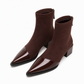 Women's French Style Pointed Toe Ankle Boots Slim Fit Elegant Short Boots for Spring and Autumn