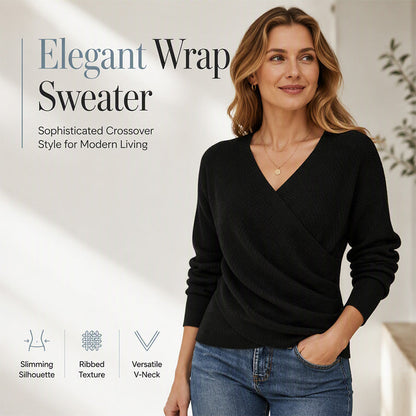 🌸Hot Sale 50% OFF💖Women's Crossover V-Neck Knit Sweater