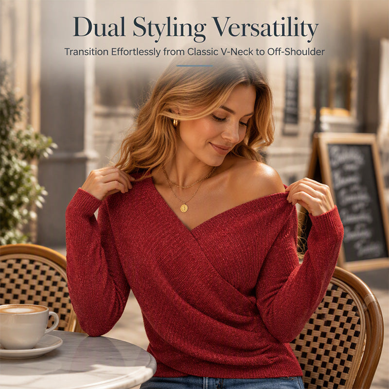 🌸Hot Sale 50% OFF💖Women's Crossover V-Neck Knit Sweater