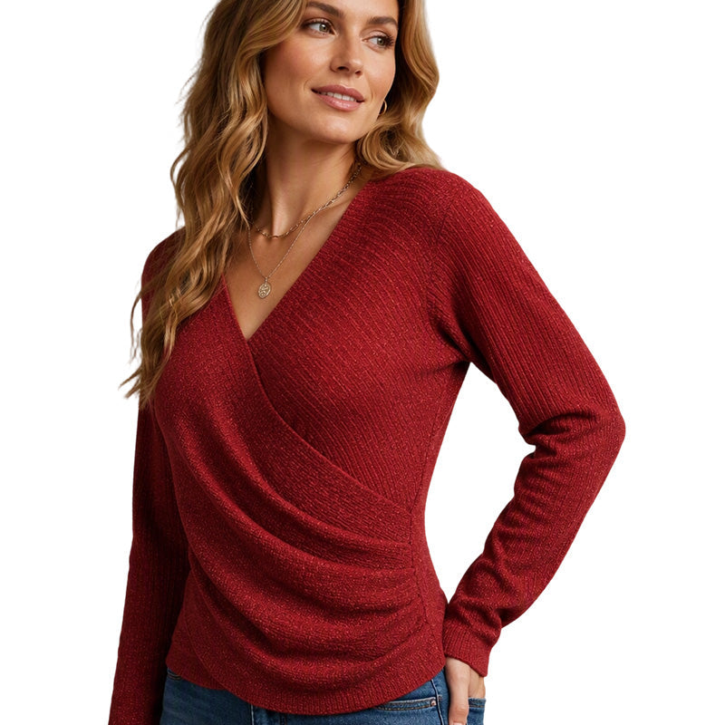 🌸Hot Sale 50% OFF💖Women's Crossover V-Neck Knit Sweater
