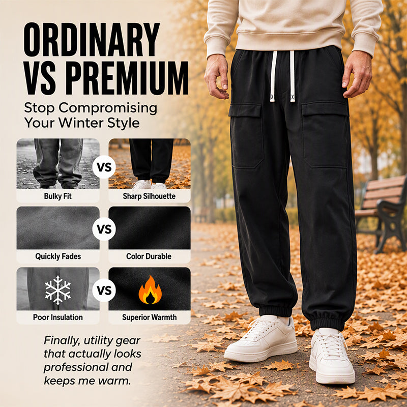 Men's Waterproof Plush-Lined Cargo Pants
