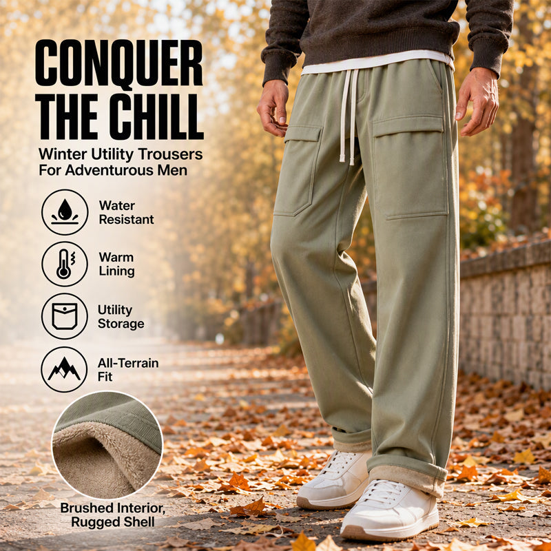 Men's Waterproof Plush-Lined Cargo Pants