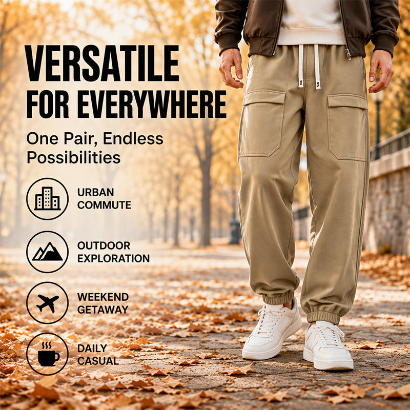 Men's Waterproof Plush-Lined Cargo Pants