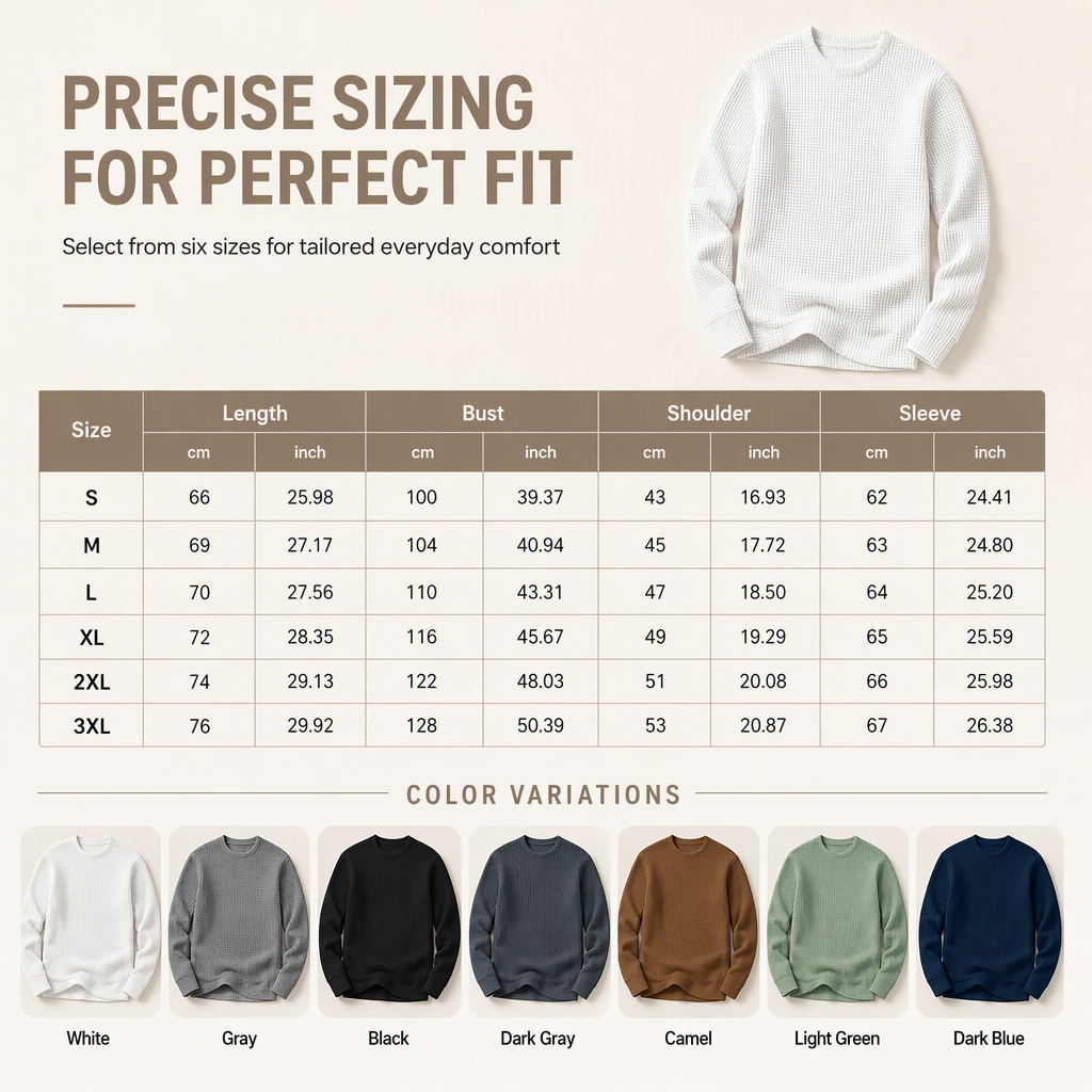 Men's Casual Slim Fit Crew Neck Long Sleeve Sweatshirt