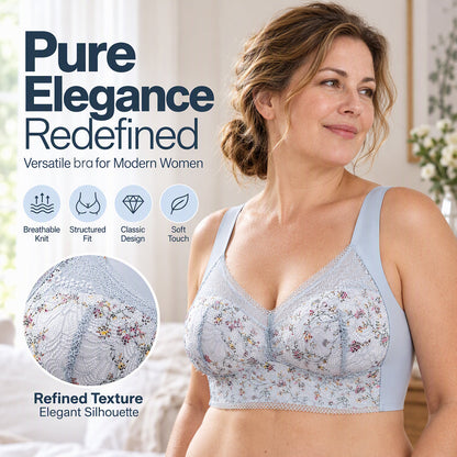 Women's Seamless Floral Lace Support Bra