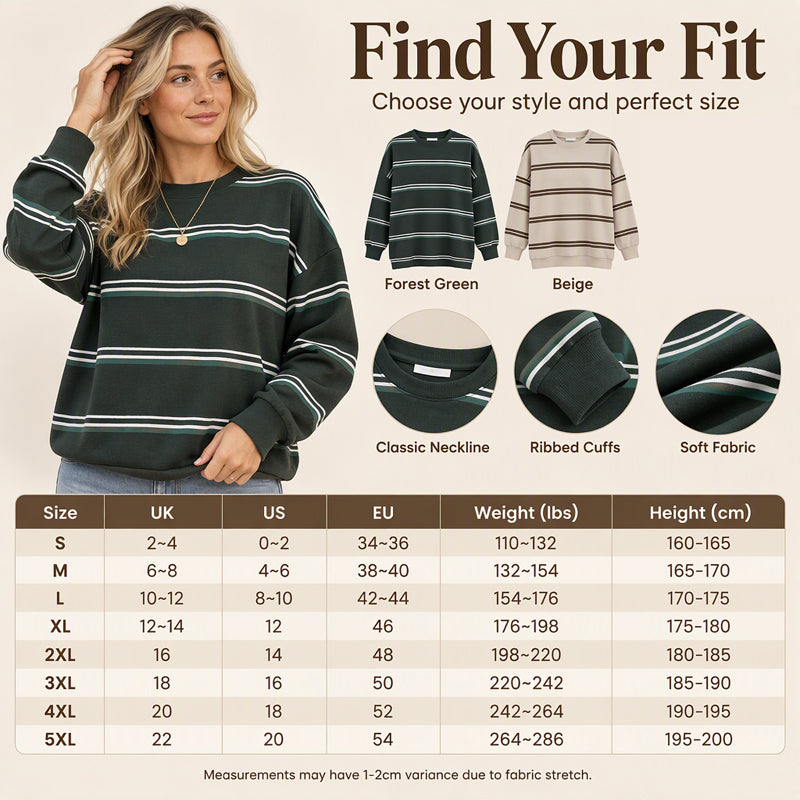 Women's Casual Crewneck Striped Top