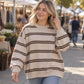 Women's Casual Crewneck Striped Top