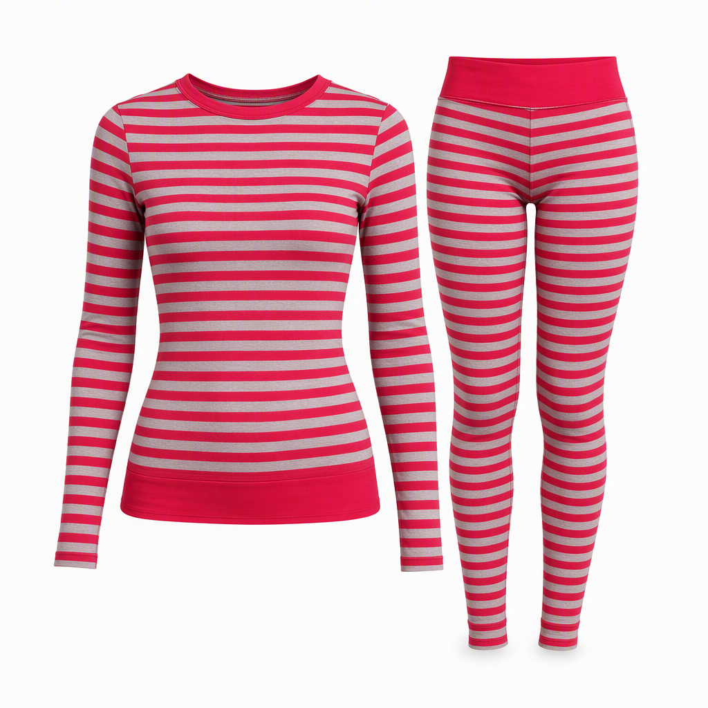 Women's Striped Color Block Crew Neck Long Sleeve Top and Pants Slim Fit Casual Loungewear Workout Set