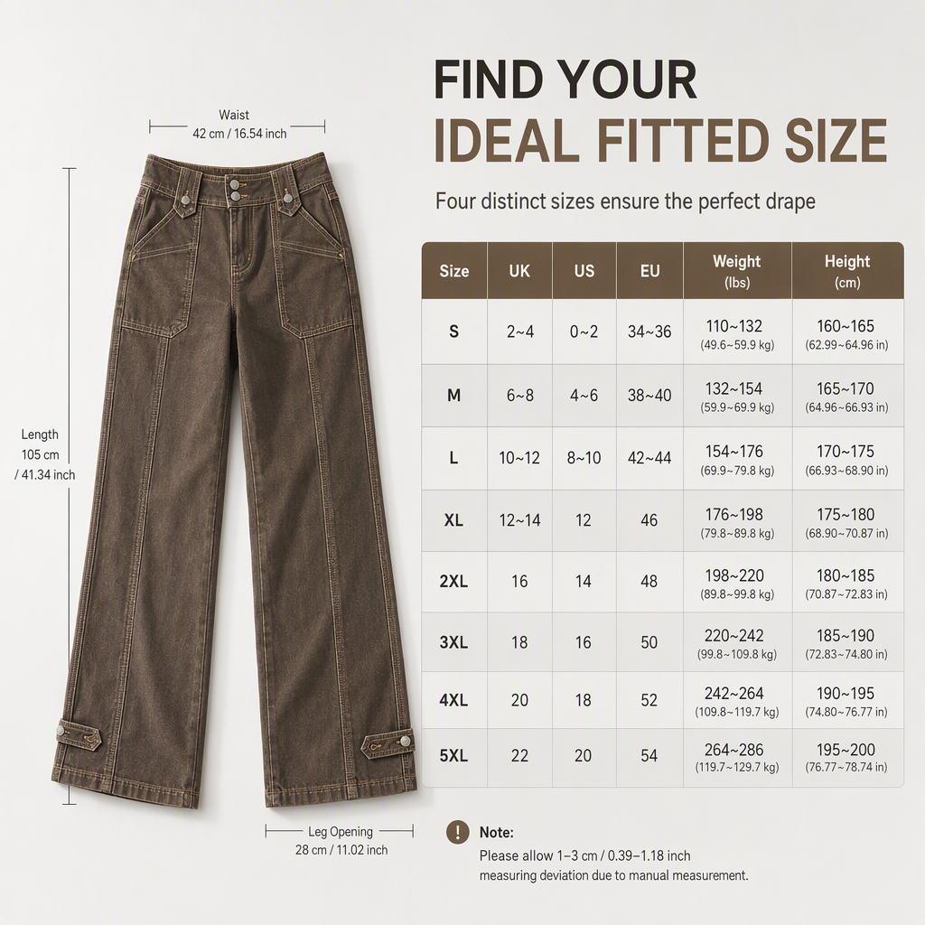 Women's Washed Cotton Blend Utility Wide Leg Pants with Contrast Stitching