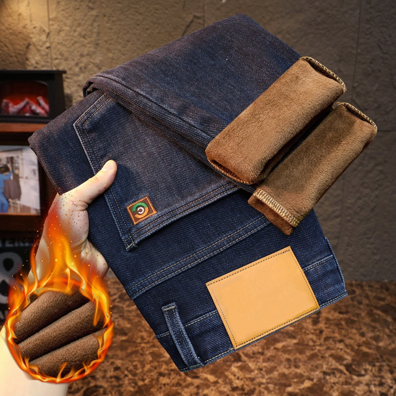 Men's Thick Plush-Lined Stretch Jeans