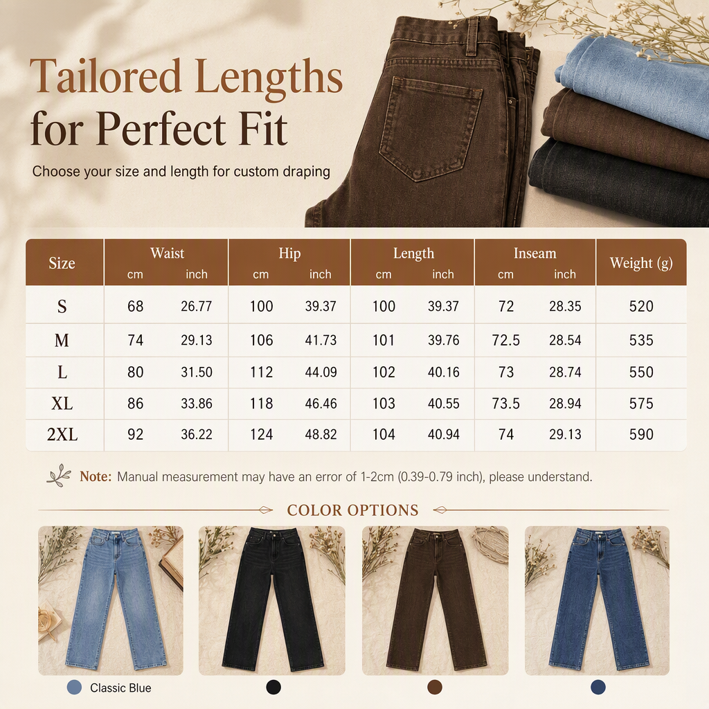 Women's Loose Fit Straight Leg Denim Jeans