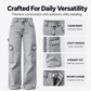 Women's High-Waisted Stretch Denim Cargo Pants