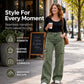 Women's High-Waisted Stretch Denim Cargo Pants
