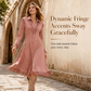 Women's Vintage Long Sleeve Fringe Dress