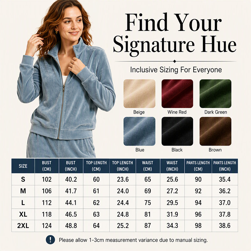 Women's Faux Suede Zip-Up Jacket & Pants Set