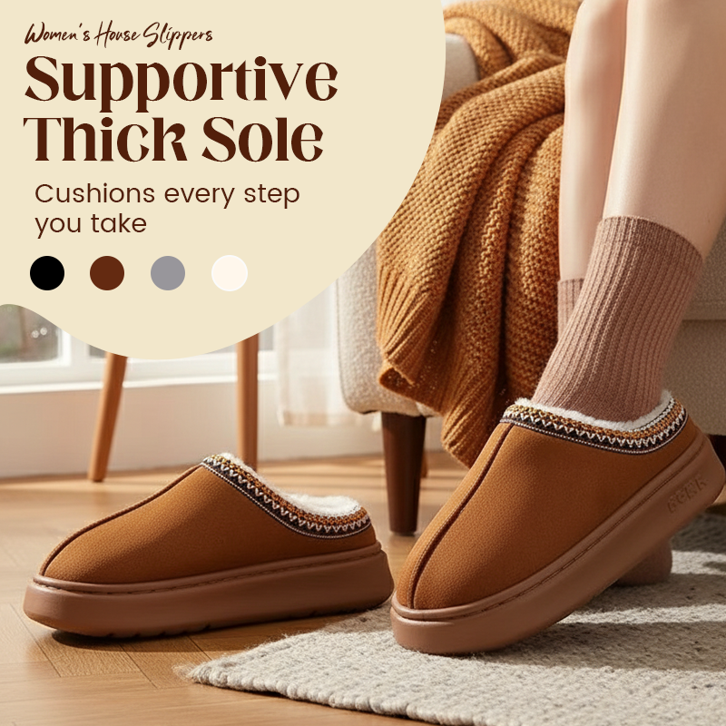 🖤Black Friday Hot Sale 50% OFF♟️Women’s Winter Closed Back House Slippers, Plush Fleece Lined, Thick Non-Slip Sole, Warm Cozy Indoor Home Slippers🥾