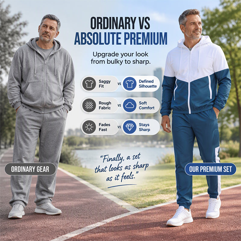 Men's Lightweight Color Block Jacket and Joggers Set
