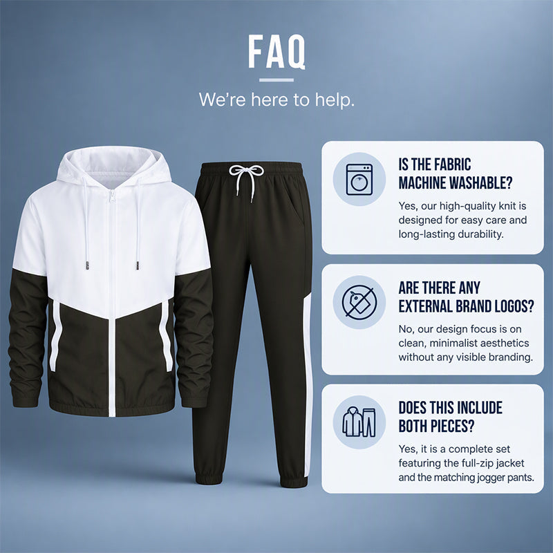 Men's Lightweight Color Block Jacket and Joggers Set