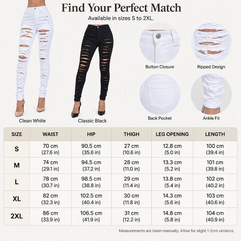 Women's High Stretch Ripped Skinny Jeans