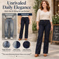 Women's High Waisted Contrast Stitching Wide-Leg Jeans