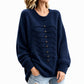 Women's Elegant Crew Neck Braided Sweater