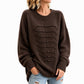 Women's Elegant Crew Neck Braided Sweater