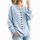 Women's Elegant Crew Neck Braided Sweater