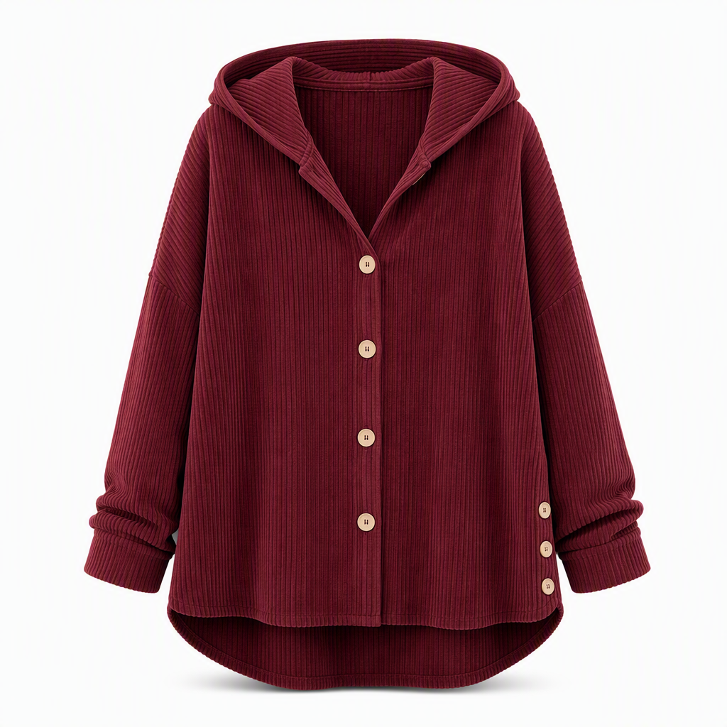 Women's Casual Loose Corduroy Hooded Outerwear