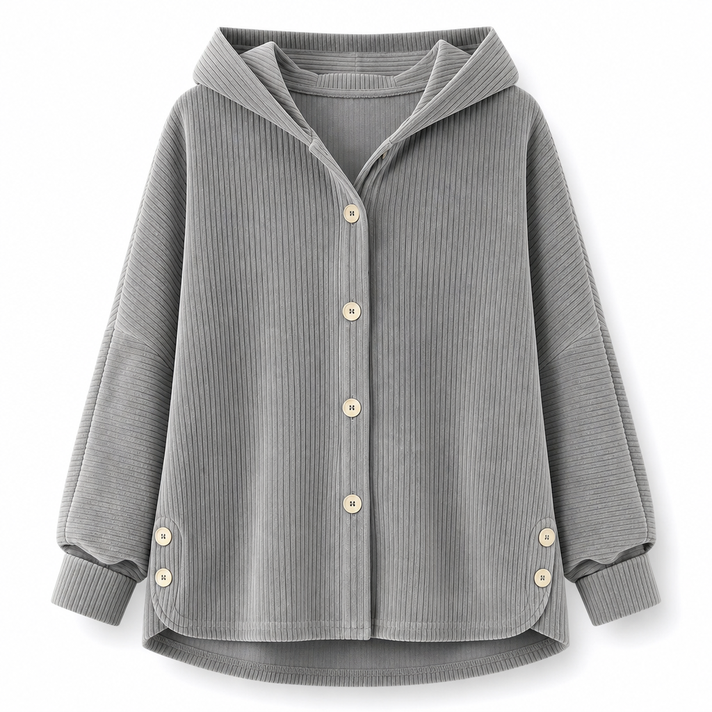Women's Casual Loose Corduroy Hooded Outerwear