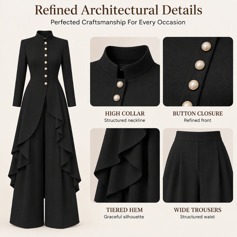 💜Free Shipping🖤Women's Elegant Longline Coat and Wide-Leg Pants Set