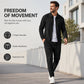 Men's Streamlined Waffle Zip Up Jacket Set