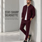 Men's Streamlined Waffle Zip Up Jacket Set