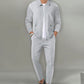 Men's Streamlined Waffle Zip Up Jacket Set