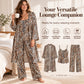 Women's Elegant Floral 3-Piece Pajama Set