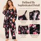 Women's Elegant Floral 3-Piece Pajama Set