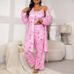 Women's Elegant Floral 3-Piece Pajama Set