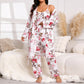 Women's Elegant Floral 3-Piece Pajama Set