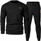 Men's Casual Knitwear Set Autumn Winter Crew Neck Jacquard Knit Sweater Suit