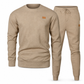 Men's Casual Knitwear Set Autumn Winter Crew Neck Jacquard Knit Sweater Suit