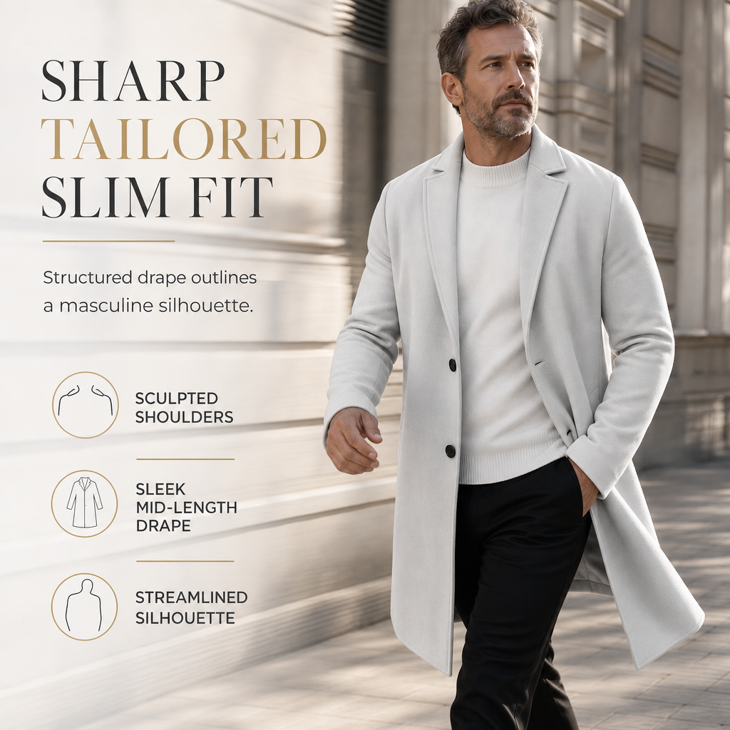 📢📢50% OFF!!! 🎉✨ Men's Classic Single Breasted Trench Coat – Premium Windbreaker, Business Casual Style & Timeless Design – Perfect for Work, Travel & Everyday Wear
