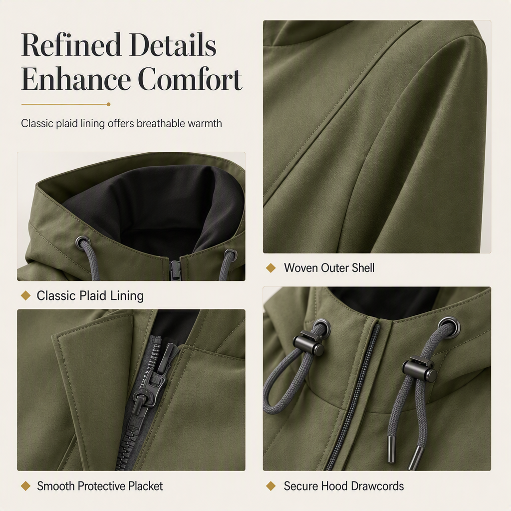 ⏳Limited time offer🔥Women’s Outdoor Windproof Hiking Coat — Adjustable Drawstring Waist | Long‑Line Tailored Fit