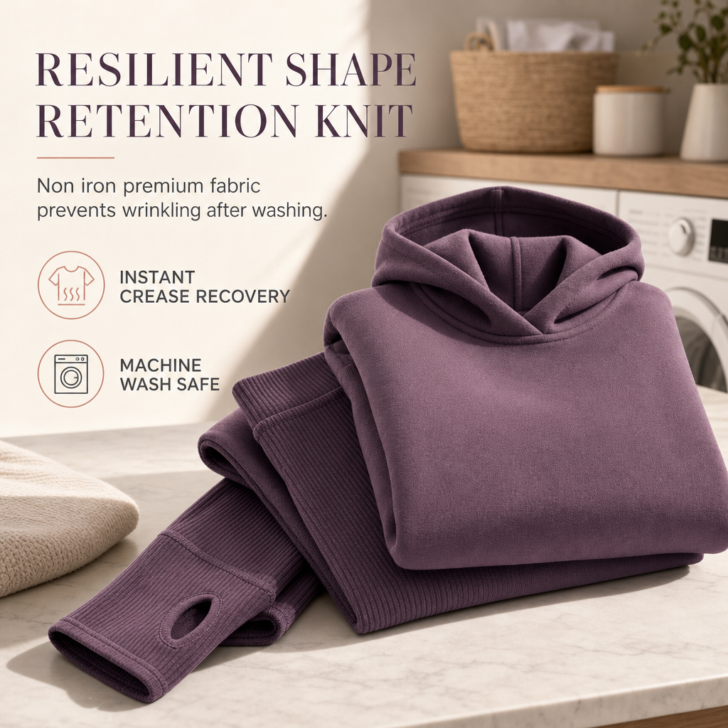 Womens Casual Sports Split Hem Hooded Sweatshirt and Sweatpants Tracksuit Set
