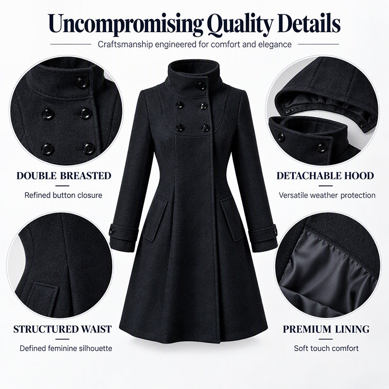Women's Casual Mid-Length Double-Breasted Coat