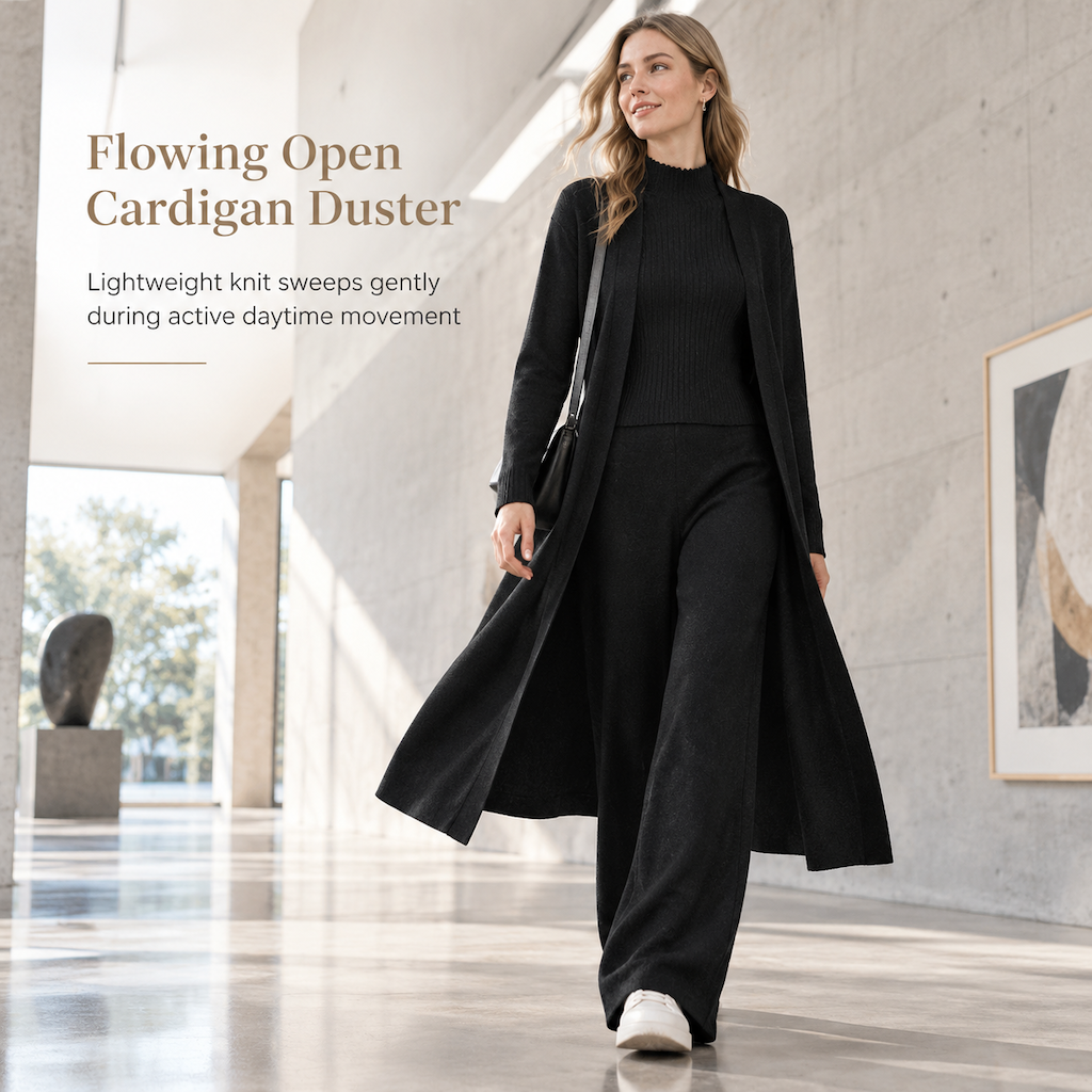 Women Casual Fall Winter 3-Piece Knit Set Sleeveless Vest Cardigan Sweater and Pants Outfit