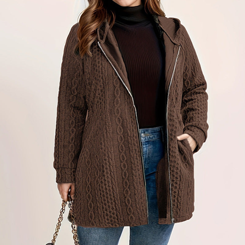 Relaxed Fit Hooded Jacket with Textured Weave