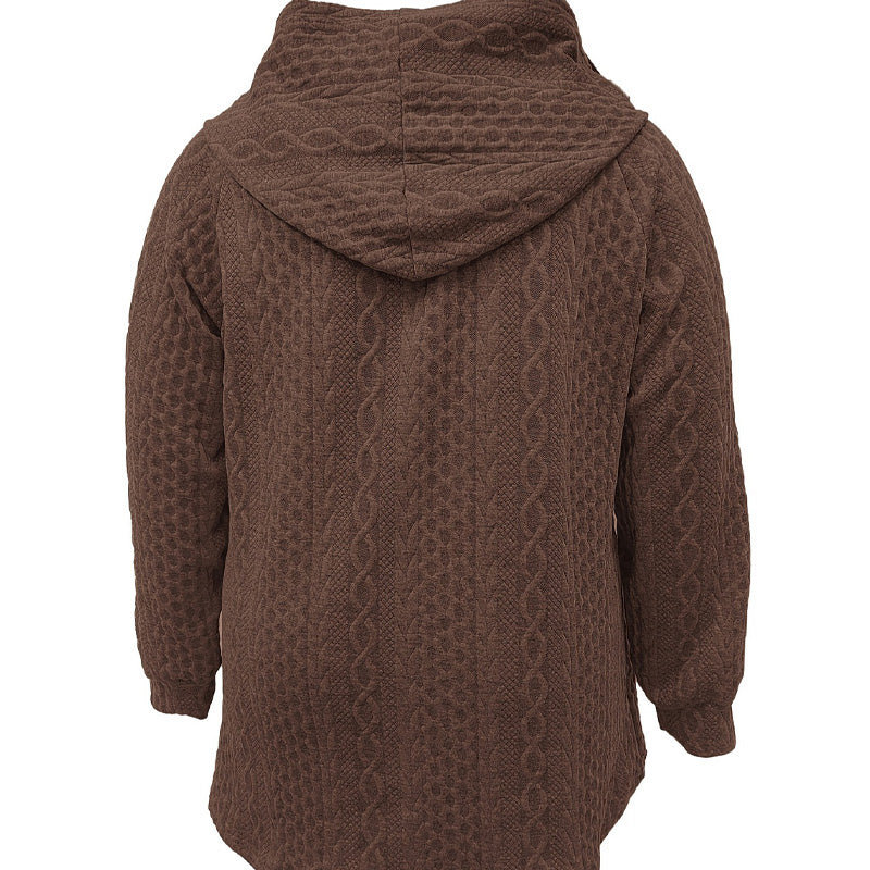 Relaxed Fit Hooded Jacket with Textured Weave